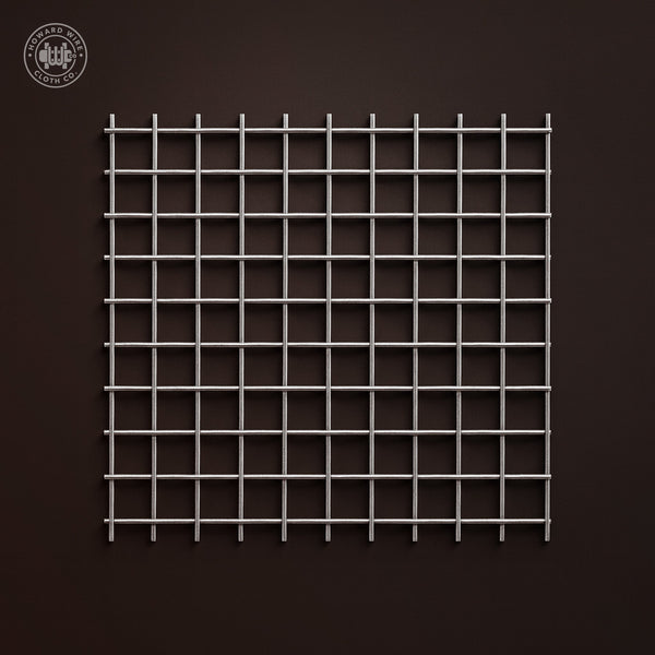 11" × 11" 304 Stainless Steel Welded Wire Mesh — 2 Mesh, .063" Wire - Howard Wire Cloth Co.