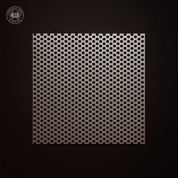 3/16" Hole on 1/4" Staggered - 16 Gauge - Stainless Steel Type 316 Perforated - 48" x 120" Sheet - Howard Wire Cloth Co.