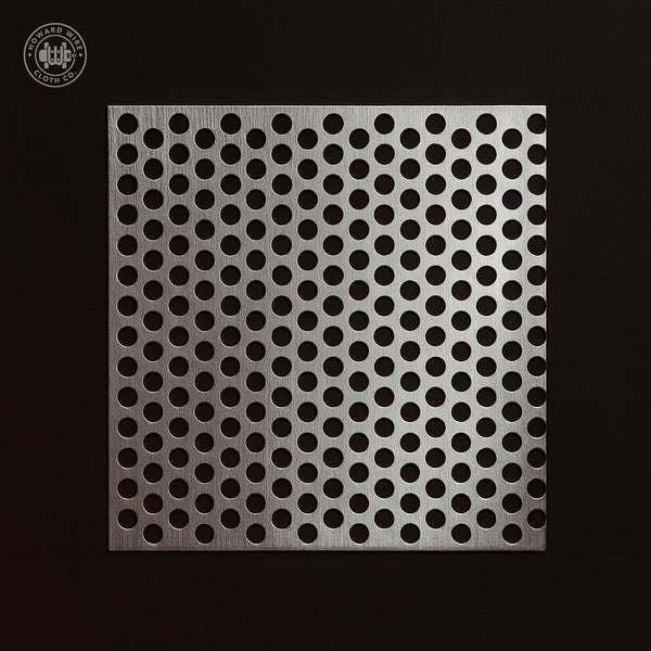 1/4" Hole on 3/8" Staggered - 16 Gauge - Stainless Steel Type 304 Perforated - 36" x 120" Sheet - Howard Wire Cloth Co.