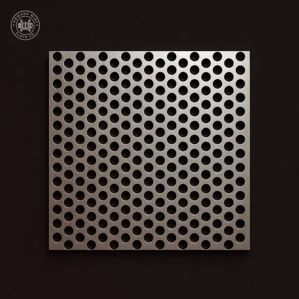 1/4" Hole on 3/8" Staggered - 3/16" Thick - Plain Steel Perforated - 48" x 120" Sheet - Howard Wire Cloth Co.