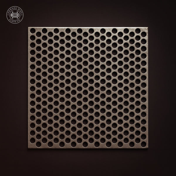 5/16" Hole on 7/16" Staggered - 3/16" Thick - Plain Steel Perforated - 48" x 120" Sheet - Howard Wire Cloth Co.