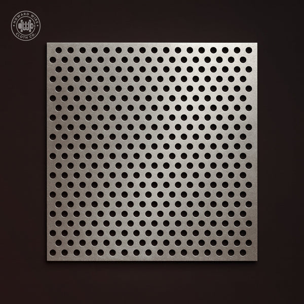 1/8" Hole on 3/16" Staggered - 20 Gauge - Stainless Steel Type 304 Perforated - 36" x 120" Sheet - Howard Wire Cloth Co.