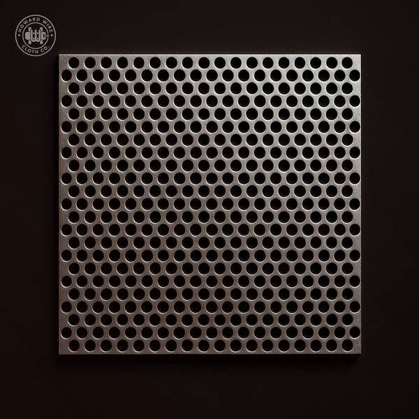 5/32" Hole on 3/16" Staggered - 18 Gauge - Stainless Steel Type 304 Perforated - 36" x 120" Sheet - Howard Wire Cloth Co.