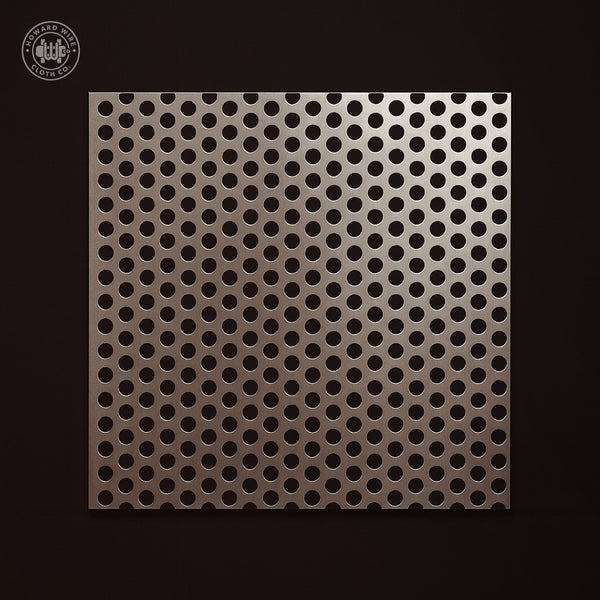 3/16" Hole on 5/16" Staggered - 16 Gauge - Stainless Steel Type 304 Perforated - 48" x 120" Sheet - Howard Wire Cloth Co.