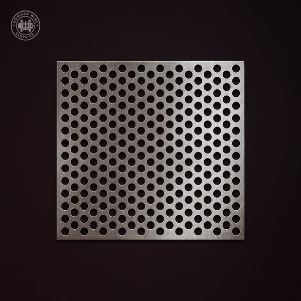 1/4" Hole on 3/8" Staggered - 11 Gauge - Stainless Steel Type 304 Perforated - 48" x 120" Sheet - Howard Wire Cloth Co.