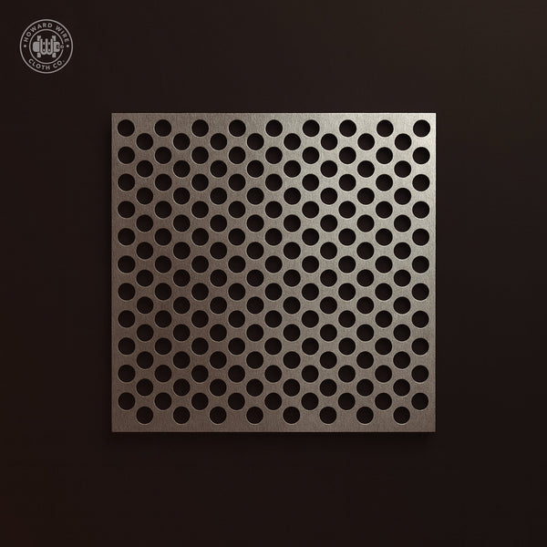 3/8" Hole on 9/16" Staggered - 16 Gauge - Stainless Steel Type 304 Perforated - 48" x 120" Sheet - Howard Wire Cloth Co.