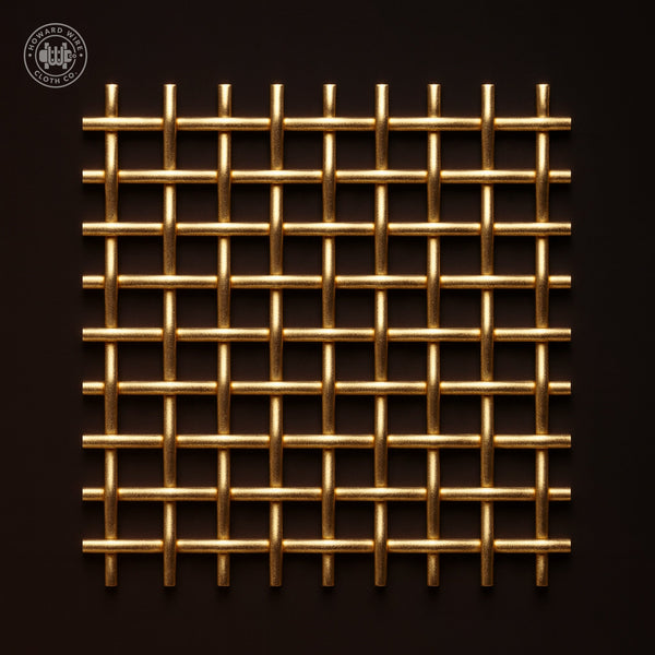 2 Mesh - .063" Wire Diameter - Brass Woven Wire - 36" Wide - Howard Wire Cloth Co.
