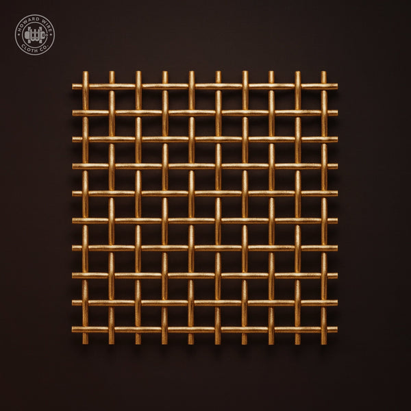 2 Mesh - .080" Wire Diameter - Brass Woven Wire - 48" Wide - Howard Wire Cloth Co.