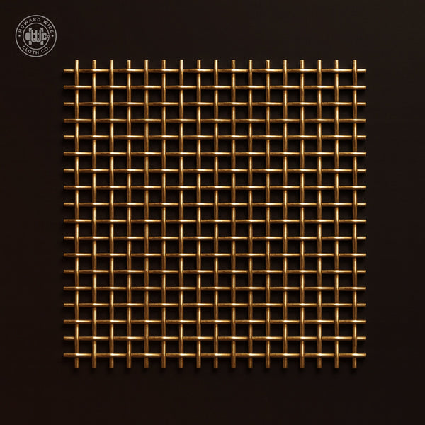 8 Mesh - .025" Wire Diameter - Brass Woven Wire - 36" Wide - Howard Wire Cloth Co.