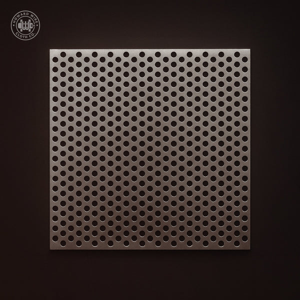 5/32" Hole on 3/16" Staggered - 16 Gauge - Plain Steel Perforated - 36" x 120" Sheet - Howard Wire Cloth Co.