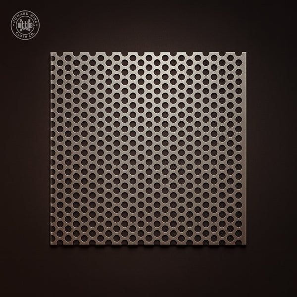 3/16" Hole on 1/4" Staggered - 14 Gauge - Plain Steel Perforated - 48" x 120" Sheet - Howard Wire Cloth Co.