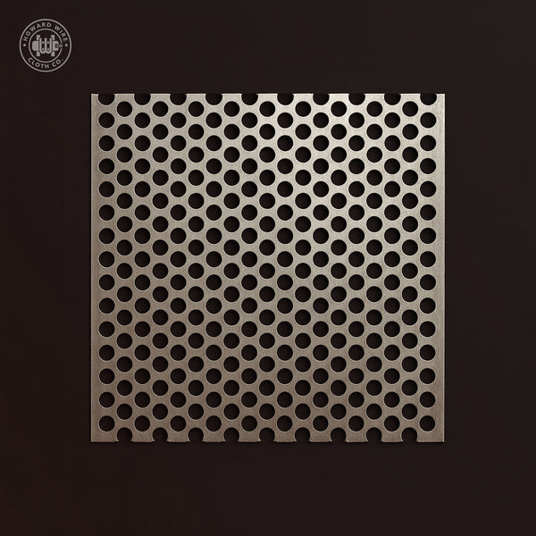 1/4" Hole on 3/8" Staggered - 10 Gauge - Plain Steel Perforated - 48" x 120" Sheet - Howard Wire Cloth Co.