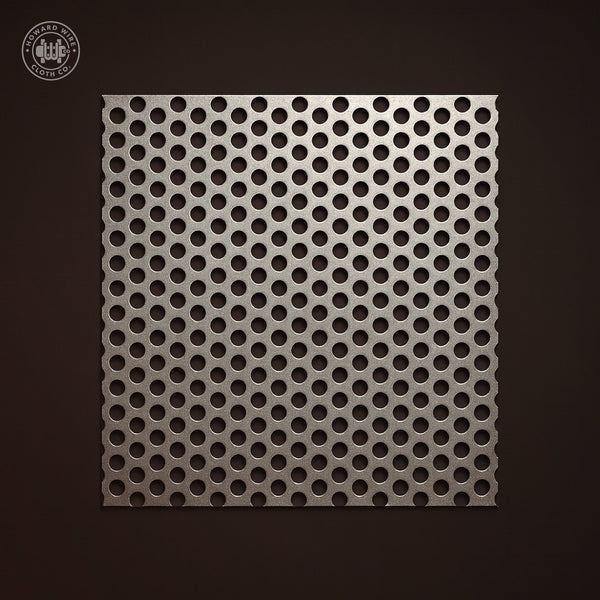 1/4" Hole on 3/8" Staggered - 14 Gauge - Plain Steel Perforated - 48" x 120" Sheet - Howard Wire Cloth Co.