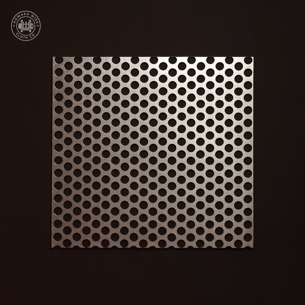 1/4" Hole on 3/8" Staggered - 18 Gauge - Plain Steel Perforated - 36" x 120" Sheet - Howard Wire Cloth Co.