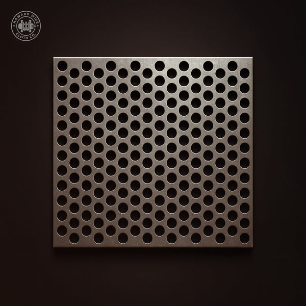 3/8" Hole on 9/16" Staggered - 10 Gauge - Plain Steel Perforated - 48" x 120" Sheet - Howard Wire Cloth Co.