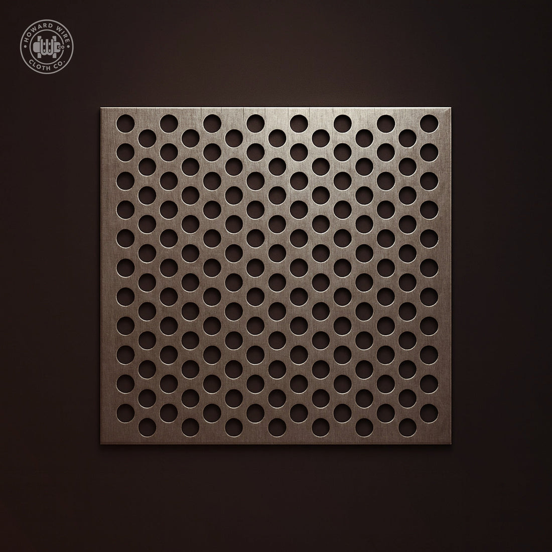 3/8" Hole on 9/16" Staggered - 14 Gauge - Plain Steel Perforated - 48" x 120" Sheet - Howard Wire Cloth Co.