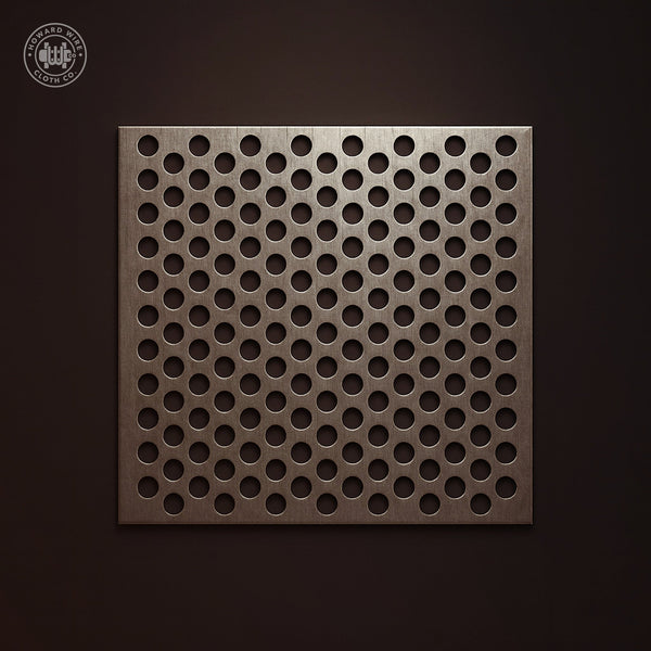 3/8" Hole on 9/16" Staggered - 14 Gauge - Plain Steel Perforated - 48" x 120" Sheet - Howard Wire Cloth Co.
