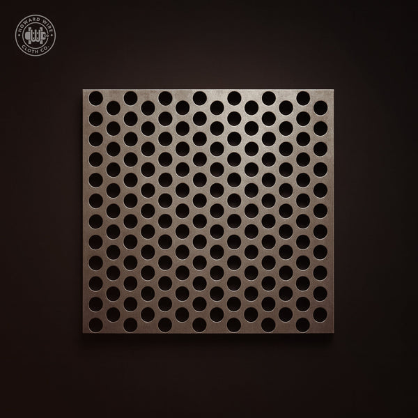 3/8" Hole on 9/16" Staggered - 20 Gauge - Plain Steel Perforated - 48" x 120" Sheet - Howard Wire Cloth Co.