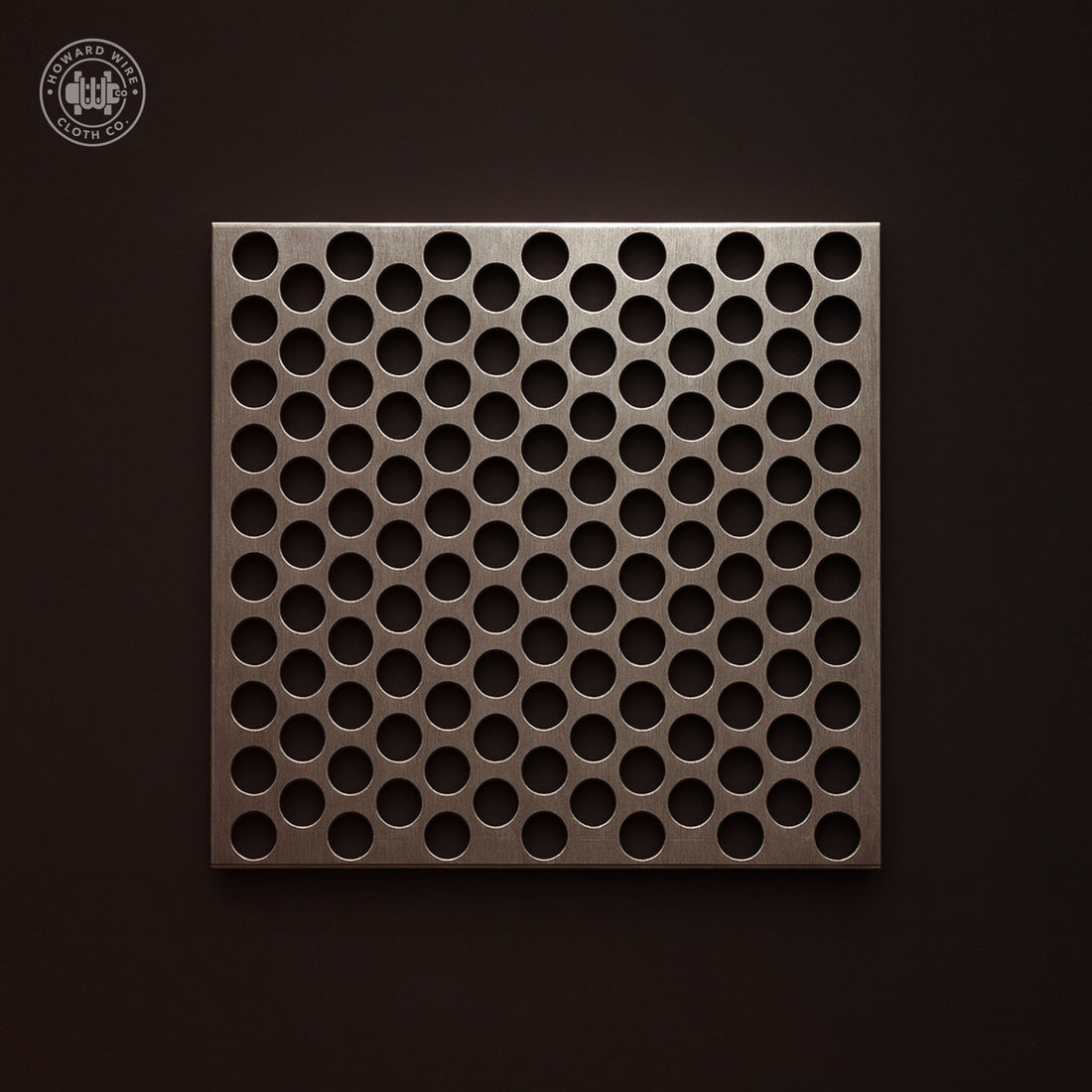 3/8" Hole on 9/16" Staggered - 1/4" Thick - Plain Steel Perforated - 48" x 120" Sheet - Howard Wire Cloth Co.
