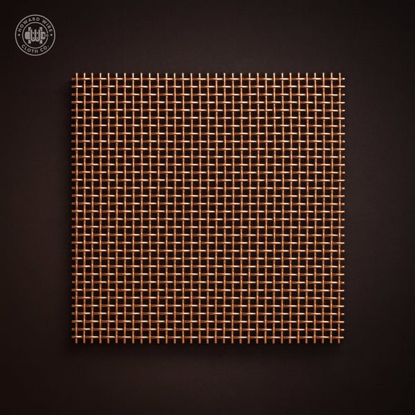 12 Mesh - .023" Wire Diameter - Copper Woven Wire - 36" Wide - Howard Wire Cloth Co.