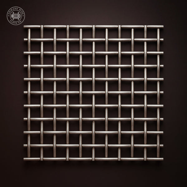 1-1/2" Mesh - .120" Wire Diameter - Plain Steel Crimped Woven Wire - 48" Wide - Howard Wire Cloth Co.
