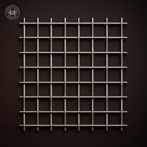 3-1/2" Mesh - .105" Wire Diameter - Plain Steel Woven Wire - 48" Wide - Howard Wire Cloth Co.