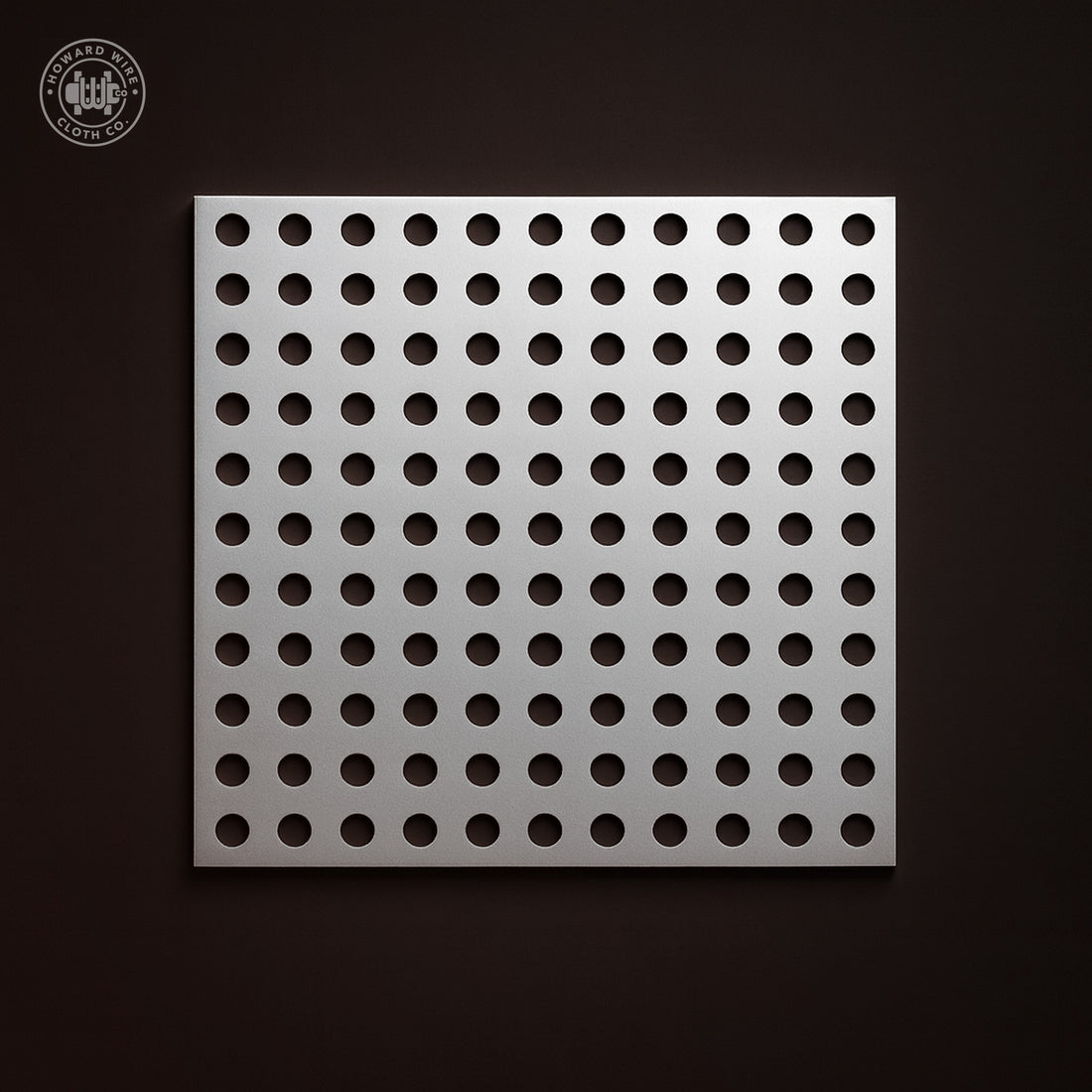 1/4" Hole on 1/2" Straight - 18 Gauge - Plain Steel Perforated - 48" x 120" Sheet - Howard Wire Cloth Co.