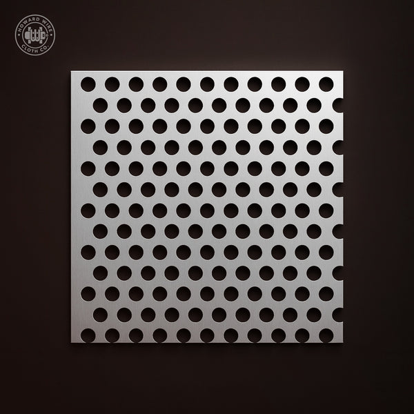 3/64" Hole on 5/64" Staggered - 24 Gauge - Stainless Steel Type 304 Perforated - 36" x 120" Sheet - Howard Wire Cloth Co.
