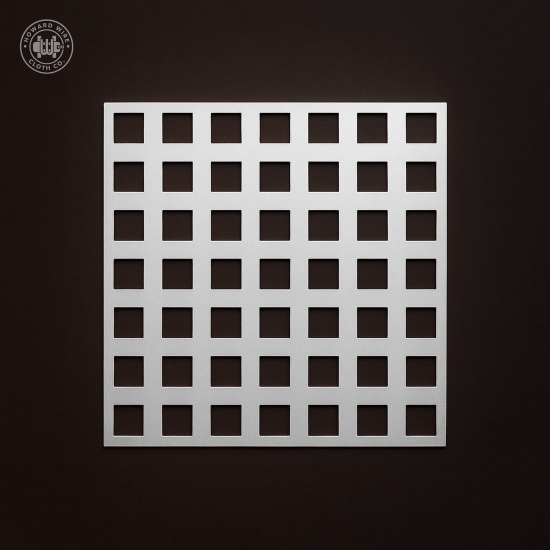 1/2" Square Hole on 5/8" - 16 Gauge - Plain Steel Perforated - 48" x 120" Sheet - Howard Wire Cloth Co.