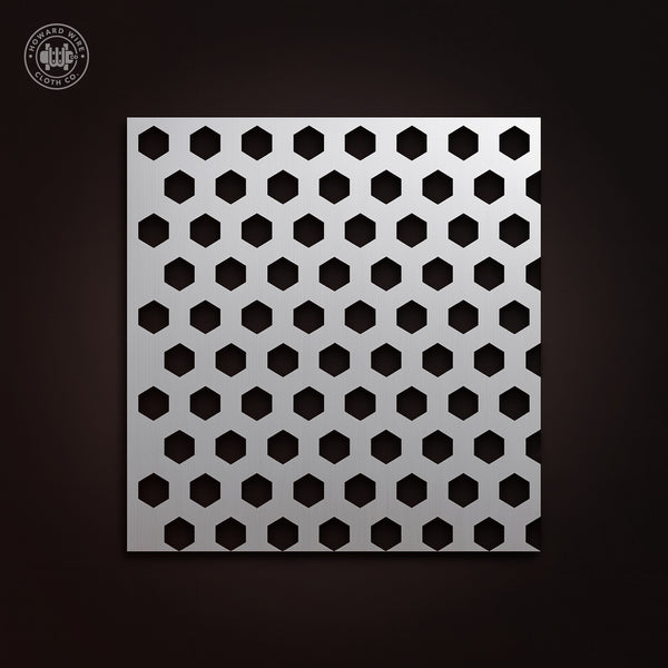 1/4" Hex Hole - Plain Steel Perforated - 36" x 120" Sheet - Howard Wire Cloth Co.