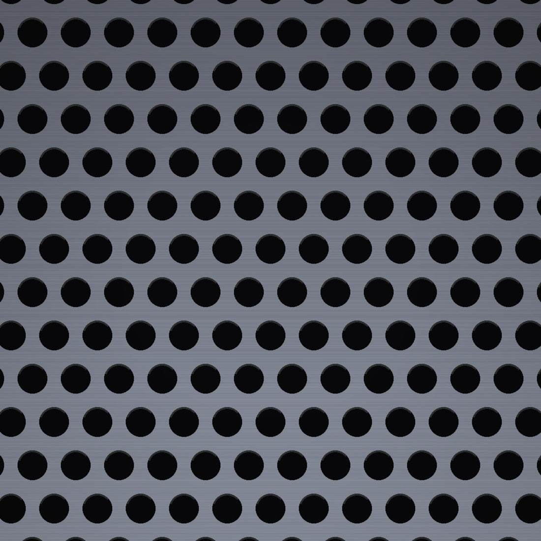 Close-up of 304 stainless steel perforated sheet, .045" round holes on .066" straight centres