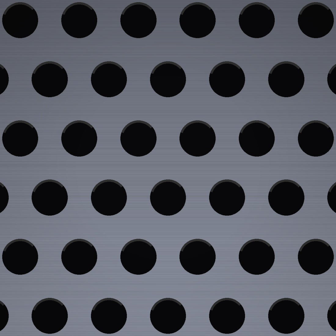 Close-up of 304 stainless steel perforated sheet, .094" round holes on .156" staggered centres
