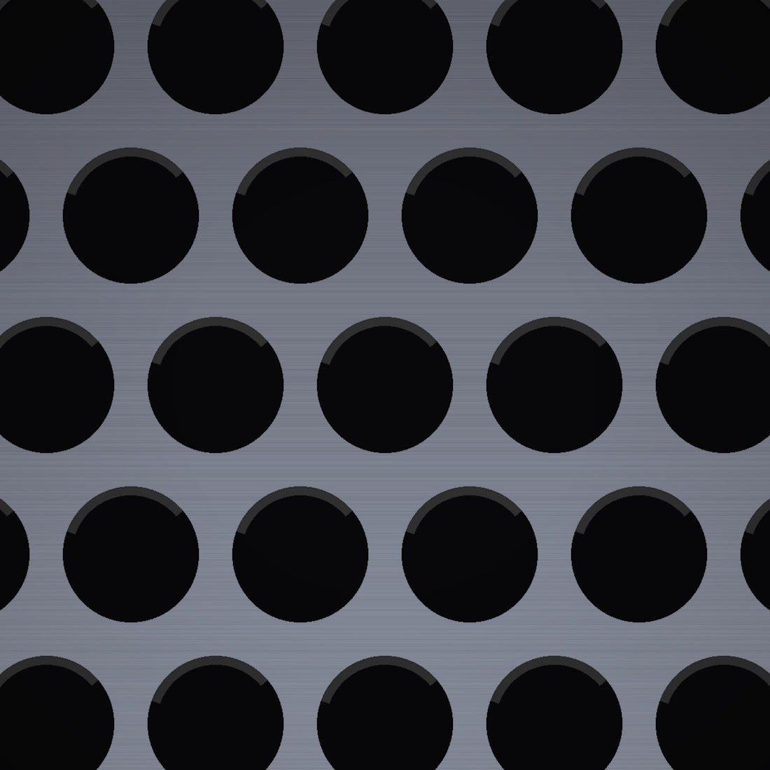 Close-up of 304 stainless steel perforated sheet, 1/4" round holes on 5/16" staggered centres