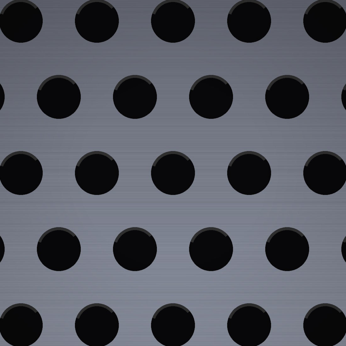 Close-up of 304 stainless steel perforated sheet, 1/8" round holes on 7/32" staggered centres