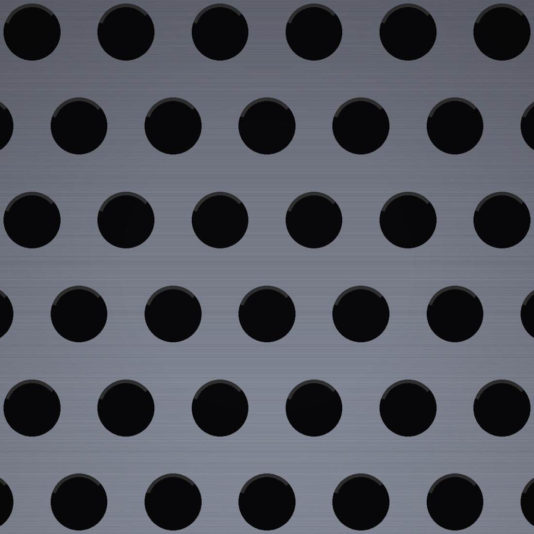 Close-up of 304 stainless steel perforated sheet, 3/32" round holes on 5/32" staggered centres