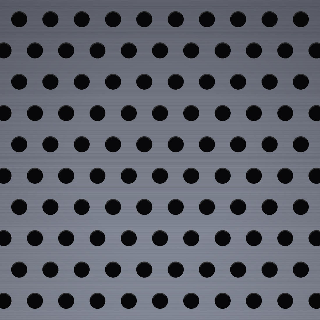 Close-up of 304 stainless steel perforated sheet, 3/64" round holes on 3/32" staggered centres