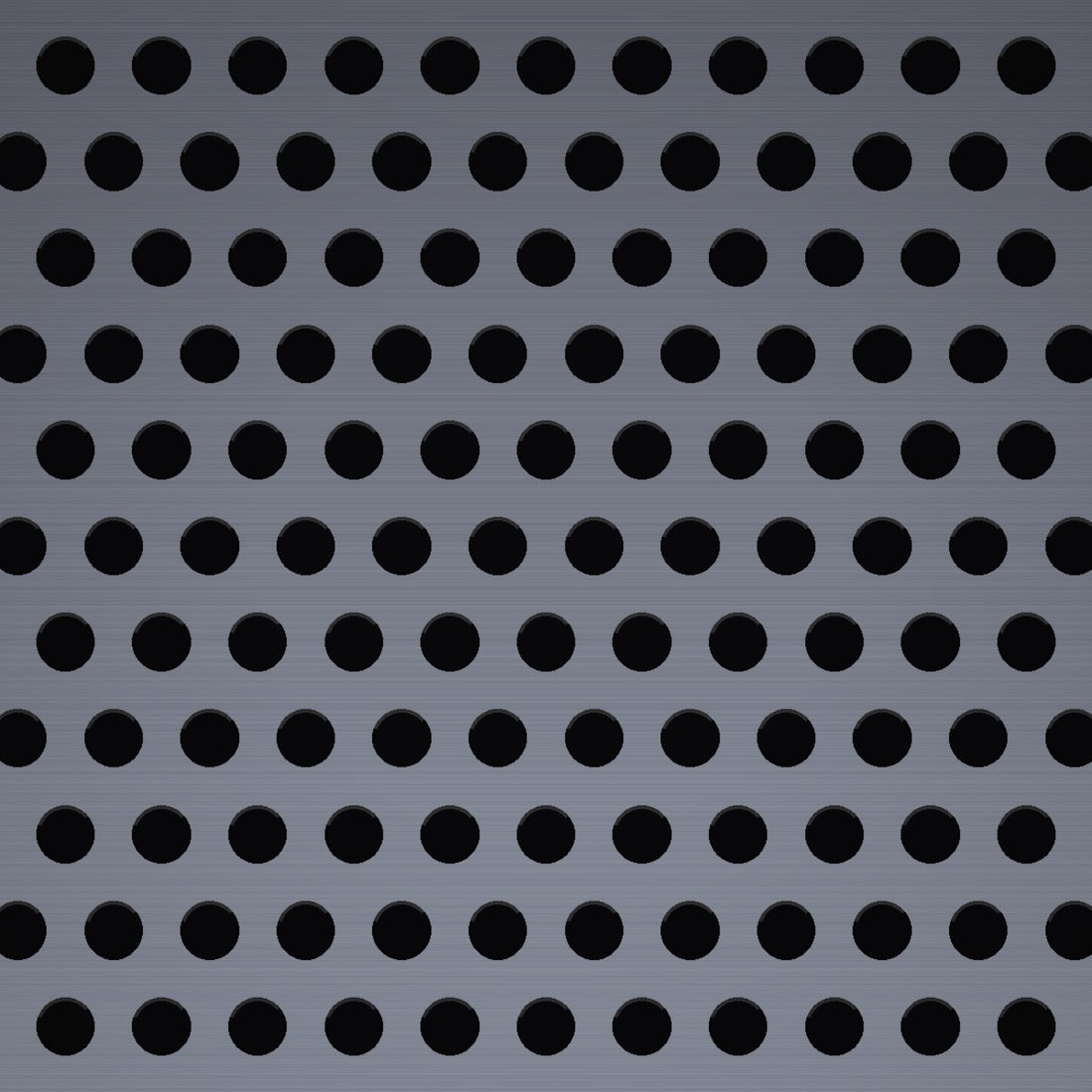 Close-up of 304 stainless steel perforated sheet, 3/64" round holes on 5/64" staggered centres