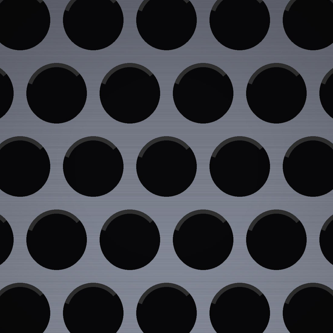 Close-up of 304 stainless steel perforated sheet, 5/32" round holes on 3/16" staggered centres