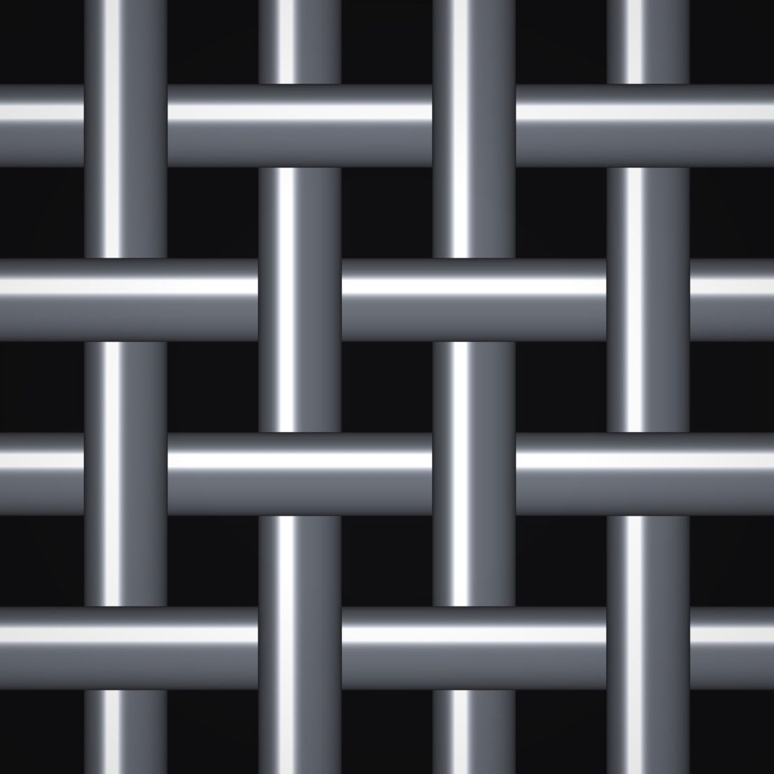 Close-up of 304 stainless steel crimped woven wire mesh, 1/4" square openings, in .120" wire