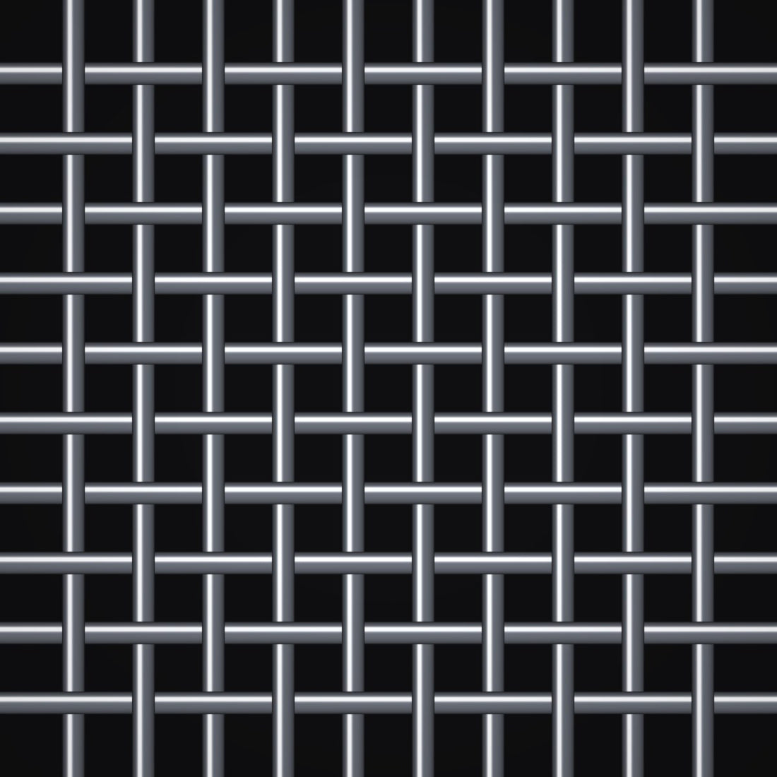 Close-up of 304 stainless steel crimped woven wire mesh, 10 mesh, in .032" wire