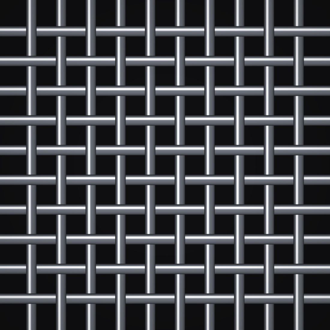 Close-up of 304 stainless steel crimped woven wire mesh, 10 mesh, in .035" wire