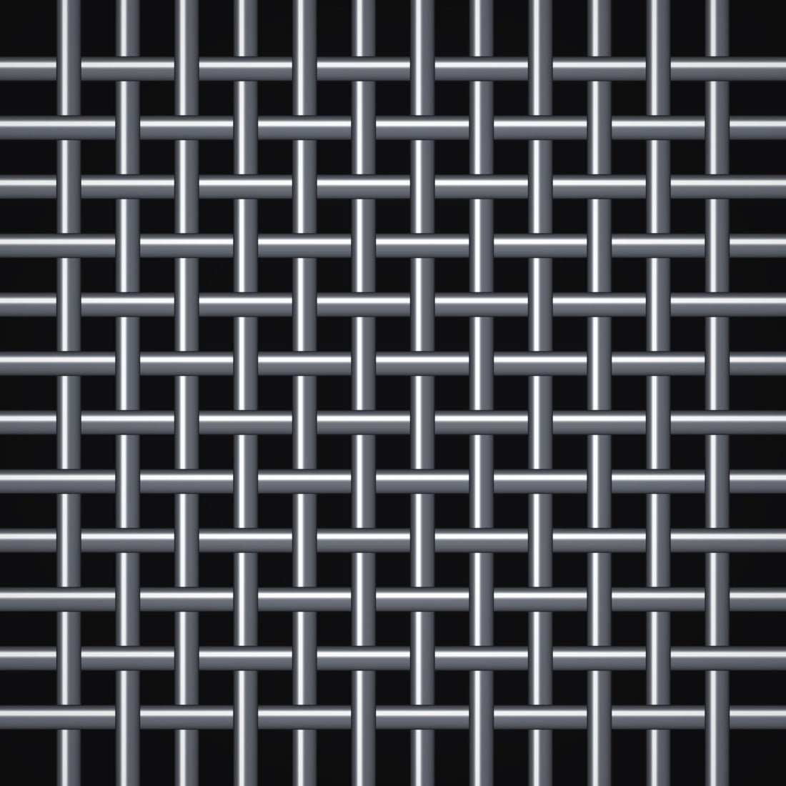 Close-up of 304 stainless steel crimped woven wire mesh, 12 mesh, in .035" wire
