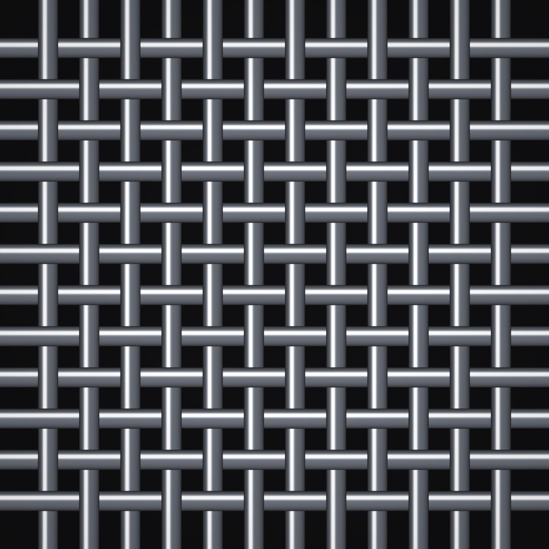 Close-up of 304 stainless steel crimped woven wire mesh, 12 mesh, in .041" wire