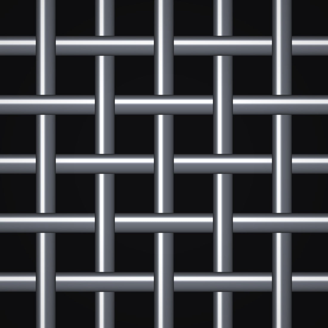 Close-up of 304 stainless steel crimped woven wire mesh, 3/16" square openings, in .063" wire