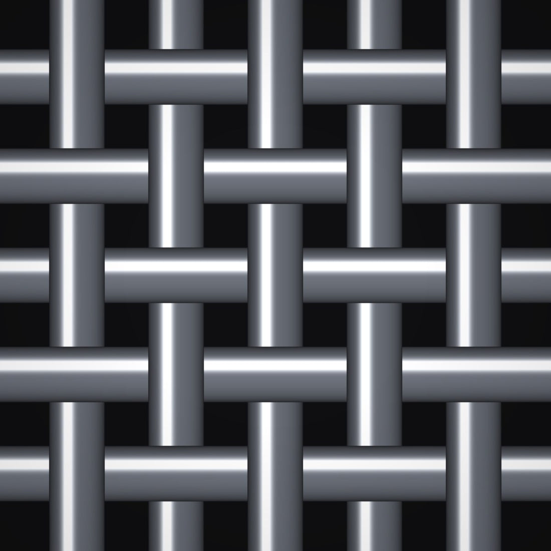 Close-up of 304 stainless steel crimped woven wire mesh, 3/16" square openings, in .105" wire