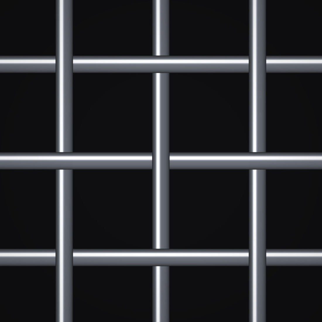 Close-up of 304 stainless steel crimped woven wire mesh, 3/4" square openings, in .135" wire