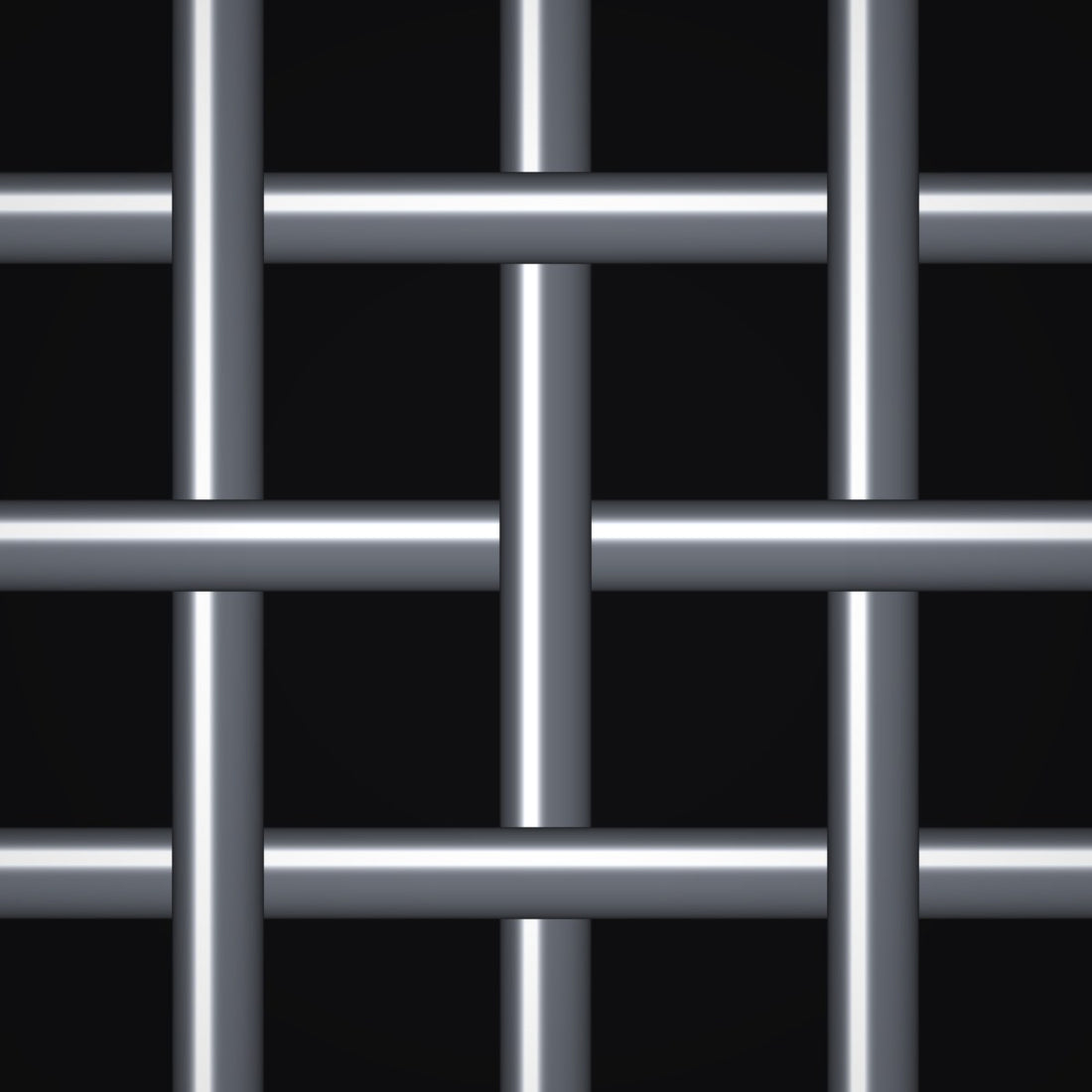 Close-up of 304 stainless steel crimped woven wire mesh, 3/8" square openings, in .105" wire