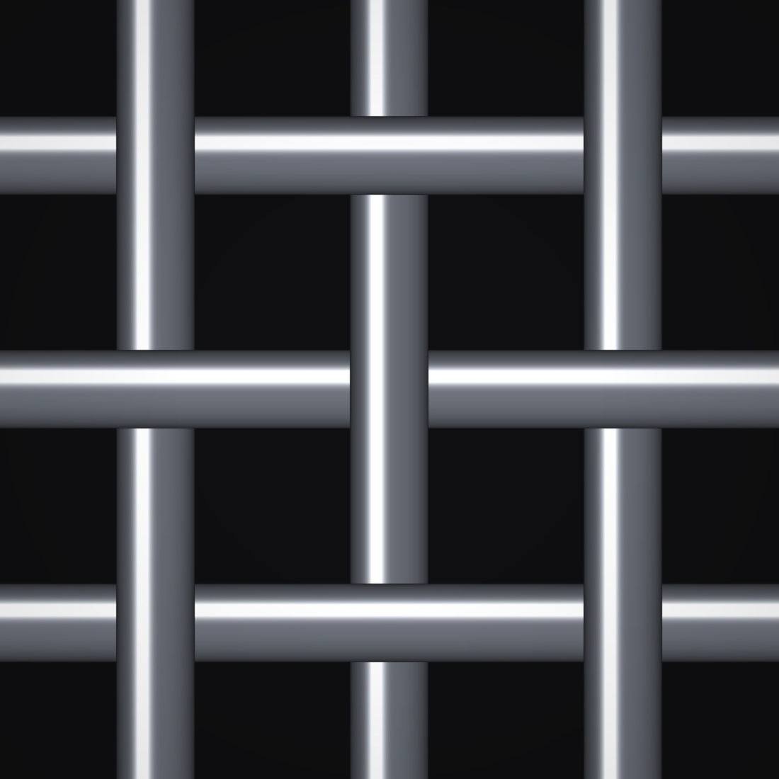 Close-up of 304 stainless steel crimped woven wire mesh, 5/16" square openings, in .105" wire