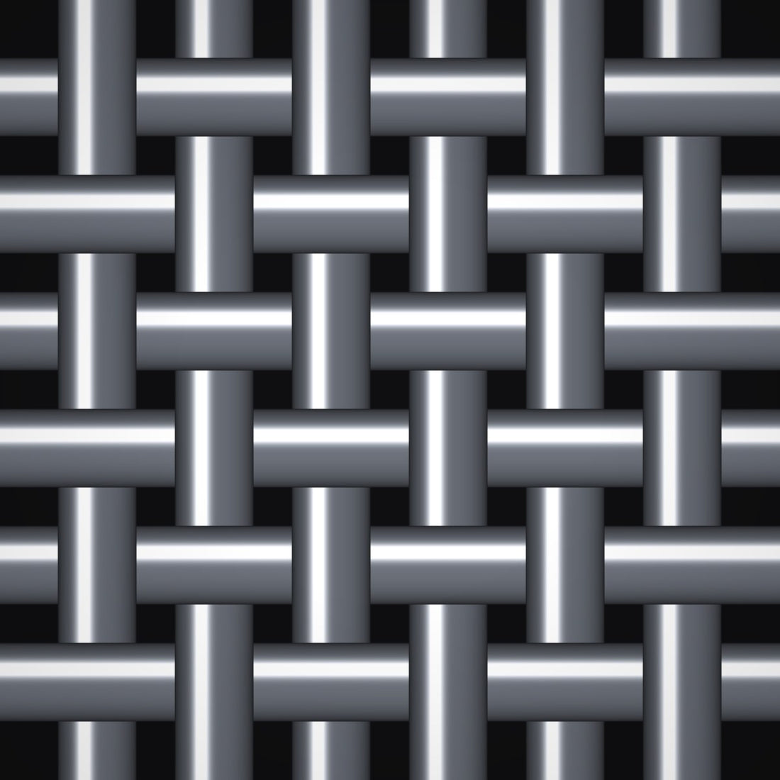 Close-up of 304 stainless steel crimped woven wire mesh, 5/32" square openings, in .105" wire