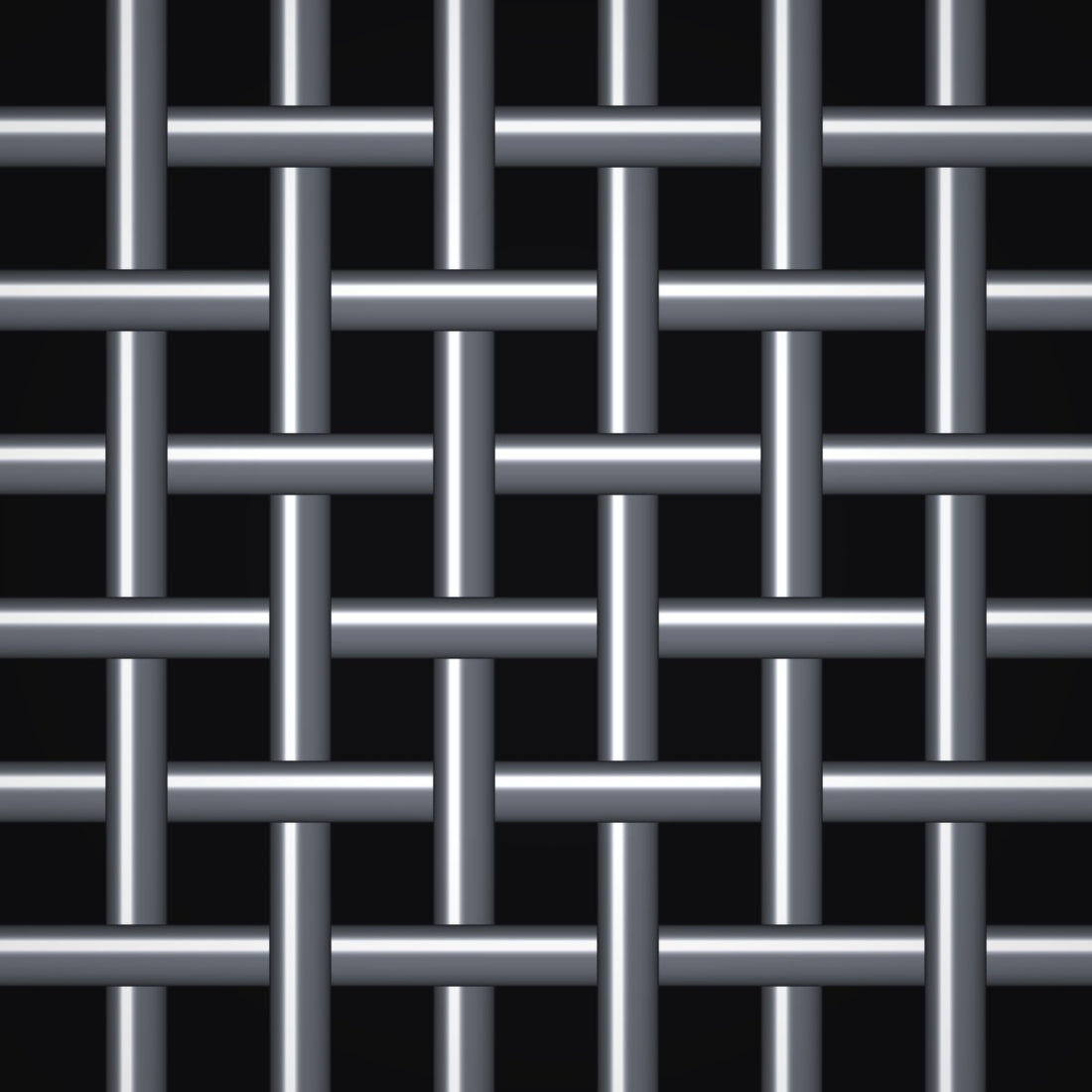Close-up of 304 stainless steel crimped woven wire mesh, 6 mesh, in .063" wire